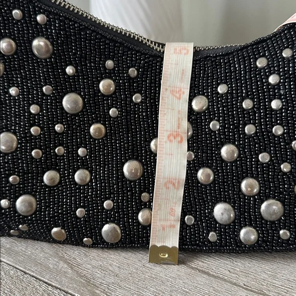 Anthropologie Asymmetric Beaded & Studded shoulder bag - Picture 10 of 11